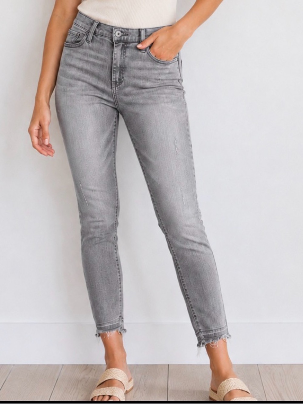 Pistola Skinny Jeans Size 29 Gray Raw Hem